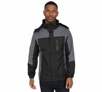 Blu Apparel Mens Outdoor Waterproof Rain Jacket Premium Branded Windproof Everyday Wear Jackets for Men (UK, Alpha, XL, Regular, Regular, Black/Grey)