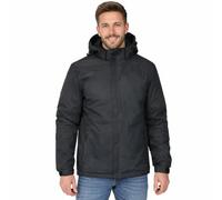 Blu Apparel Mens Padded Waterproof Coat Quilted Rain Jacket for Men Warm Midweight Coat for Men (UK, Alpha, S, Regular, Regular, Solid Black)