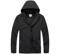 Blu Apparel Mens Waterproof Jacket Men's Rain Jackets Windproof Breathable Mesh Lined Coat for Men (UK, Alpha, L, Regular, Regular, Black)