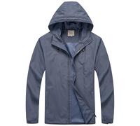 Blu Apparel Mens Waterproof Rain Jacket Premium Branded Walking Hiking Everyday wear Jacket Windproof (UK, Alpha, M, Regular, Regular, Grey)