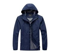 Blu Apparel Mens Waterproof Rain Jacket Premium Branded Walking Hiking Everyday wear Jacket Windproof (UK, Alpha, L, Regular, Regular, Navy)
