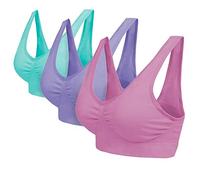 Blu Apparel Multipack Seamless Comfort Bras Sleep Bras Sizes 8-24 Not Padded Wireless (UK, Alpha, 6XL, Regular, Regular, Aqua/Pink/Lilac 3 Pack)