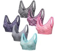 Blu Apparel Seamless Comfort Stretch Bra Marl 3 9 Pack Multiapack Bras Sleep Maternity Bras No Pads No Underwire (UK, Alpha, XL, Regular, Regular, 6 Pack Black/Purple/Pink/Navy/Aqua/Grey)