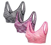 Blu Apparel Seamless Comfort Stretch Bra Marl 3 9 Pack Multiapack Bras Sleep Maternity Bras No Pads No Underwire (UK, Alpha, S, Regular, Regular, Black/Purple/Pink)