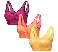 Blu Apparel Seamless Comfort Stretch Bra Marl 3 9 Pack Multiapack Bras Sleep Maternity Bras No Pads No Underwire (UK, Alpha, 5XL, Regular, Regular, Blush/Orange/Yellow)