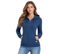 Blu Apparel Women’s Midweight French Terry Zip-Up Hoodie - Soft, Comfortable, Everyday Layer (UK, Numeric, 16, Regular, Regular, Petrol)