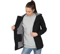 Blu Apparel Women's Waterproof Rain Hooded Jacket Windbreaker Hiking Walking Coat Spring Jackets (UK, Numeric, 16, Regular, Regular, Black Fleece Lined)