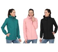 Blu Apparel Women'sWater-resistant Rain Jacket: Teal/UK 8