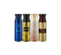 Blu & Aurum & Wisal & Wisal Dhahab Deodorant Spray- For Men (200 ml, Pack of 4)