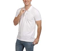 Blu Cherry Men's Premium Cotton Pique Polo Shirt (White, S)