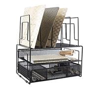 Blu Monaco Desk Organizer with File Sorters and Drawer - Black