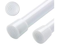 Blu-Pier Tech White Tension Curtain Rod for Windows 26-39 Inch,Adjustable Expandable Pressure Spring Curtain Rod No Drilling, 5/8" Curtain Rod for Closet Door Bedroom Doorway