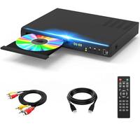 Blu Ray DVD Player, 1080P Home Theater Disc System, Play All DVDs and Region A 1 Blu-Rays, Support Max 128G USB Flash Drive + HDMI/AV/Coaxial Output + Built-in PAL/NTSC with HDMI/AV Cable