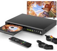 Blu Ray DVD Player Dolby Digital TrueHD/DTS and 1080P Full HD, Play All DVDs and Region A 1 Blu-Rays, Support Max 128G USB Flash Drive + HDMI/AV/Coaxial Output + Built-in PAL/NTSC with HDMI/AV Cable