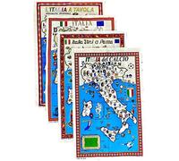 BLU RITMO Cotton Kitchen Towels Made in Italy 55x85 cm - Culture - 4 Pieces