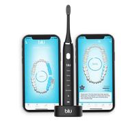 Blu Smart Electric Toothbrush, Sonic Power Toothbrush with Interactive Live Tracking App for Adults (Black)