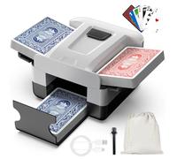 Blu7ive Automatic Card Shuffler for 1-2 Decks, Rechargeable USB-C Electric Poker Card Shuffling Machine with Anti-Jam Motor, Low-Noise & Fast Shuffler for Poker, Blackjack, Family Game Night