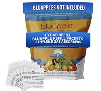 Bluapple Fruit and Veg Saver Refill Kit - Keep Fruit and Veg Fresh Longer, 8 Saver Packets, Each Packet Lasts up to 3 Months, Ethylene Gas Absorber