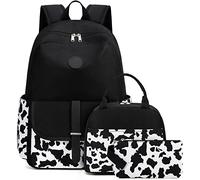 BLUBOON Bookbags School Backpack Laptop Schoolbag for Teens Girls High School, Cow Print, Daypack Backpacks