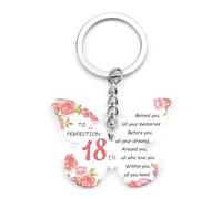Bluckincle 18th Birthday Gifts for Girls,18th Birthday Gifts,Butterfly Acrylic Keyring 2007,18 Th Gifts for Girls Daughter Granddaughter Sister Niece Cousin Bestie Friend Happy Keepsake Decorations