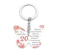 Bluckincle 20th Birthday Gifts,20th Birthday Decorations,Butterfly Acrylic Keyring 2005,20 Th Birth Day Gifts for Her Girl Women Sister Daughter Granddaughter Niece Cousin Bestie Friend