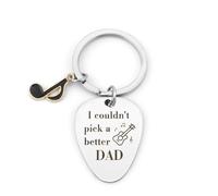 Bluckincle Father's Day Gifts,Father Day Gift from Son,Funny Keyrng,Musicial Gift,Guitar Pick for Daddy,Happy Daddy Birthday Presents Bonus New Daddy Papa Father Present