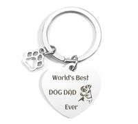 Bluckincle Funny Dog Dad Gifts,Dog Dad Fathers Day Gift, Worlds Best Dogs Daddy Keyring Cute Keychain