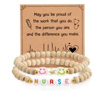 Bluckincle Nurse Bracelet Appreciation Gifts Nursing Graduation Nurses Day Rn Gifts, Nurse Bracelet 1pcs, 木, wooden & plastic