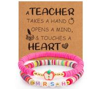 Bluckincle Teacher Bracelet Appreciation Inspirational Graduation Gifts, Teacher Bracelet Mrs.H, Polymer Clay & Plastic, polymer clay & plastic