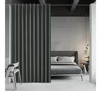 bluCOASTLINE Room Divider Curtain Dark Grey - Room Divider Privacy Screen for Living Room/Home Cinema/Conference Room, Extra Wide Blackout Curtains Background, 4.6 m Wide x 2.4 m High, 1 Panel