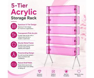 Blucore 5-Tier Acrylic Display Rack With Metal Legs