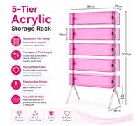 Blucore 5-Tier Pink Acrylic Storage Rack
