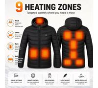 Blucore Black 9-Zone Heated Jacket With 3 Heat Settings