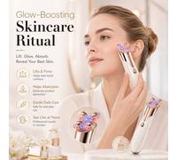 Blucore Ems Facial Beauty Device With Red & Blue Led Light Therapy In Pink pink