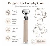 Blucore Rechargeable Facial Massage Wand With Cooling Metal Head For Face In Beigie beigie