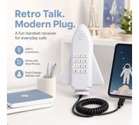 BluCore USB-C Rocket Wired Telephone Handset in White BluCore White