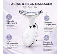 BluCore USB Rechargeable Facial & Neck Care Device with Adjustable Settings in White
