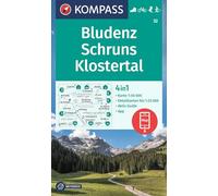 Bludenz / Schruns / Klostertal + Aktiv Guide (32): 4in1 Wanderkarte, mit Aktiv Guide und Detailkarten inklusive Karte zur offline Verwendung in der KOMPASS-App. Fahrradfahren. Skitouren. Langlaufen.