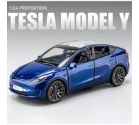 (Blue) 1:24 Tesla Model Y Car Toy Alloy Sport Diecast Vehicle Kid Gift