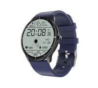 (Blue) 1.28 inch Large Round Display Real-Time Body Temperature Detection Heart Rate Blood Oxygen Pressure Monitor 45 Days Long Standby BT5.0 Smart Watch