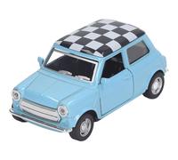 (blue, 1/32-Size:11*5.1*5cm) 1/32 Pull Back Vintage Car, Chessboard Grid Vintage Car, Lightweight Sturdy Exquisite Alloy Cute Car Model Easy To Play for Car Model Collection