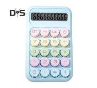 (blue) 10 Digits Calculator with Big Button 15-Degree Tilt Design LCD Display Mechanical Switch Portable Aesthetic Calculator