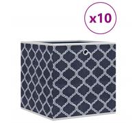 vidaXL - Foldable Storage Boxes Cube Bin 10 pcs - Blue Non-woven Fabric - 32x32x32 cm - Organize Clothes, Toys, and More