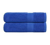 vidaXL Blue Bath Towels Set - 2 Pieces, 100x150 cm, 100% Cotton, Absorbent & Durable Towels with Hanging Loops for Home & Spa