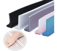 (Blue 100cm) Silicone Shower Barrier Bathroom Water Stopper Water Barrier Retaining Strip Dry And Wet Separation Door Sealing Strip Kof