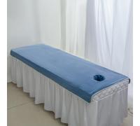 Blue,100x200cm/3.2x6.5ft,Fleece Washable Massage Table Cover with Face Hole,Elastic Massage Bed Cover Large Beauty Massage Couch Cover Suitable for Salons SPA and Therapists