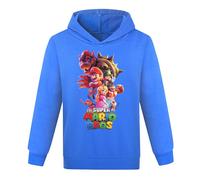 (Blue, 11-12Y) The Super Mario Bros Kids Boys Girls Cute Hoodie Long Sleeve Loose Hooded Sweatshirt Pullover Jumper Tops Autumn Winter