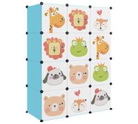 (blue, 110 x 46.5 x 144 cm) vidaXL Cube Storage Cabinet for Kids with 8 Cubes Blue PP Multi Colours/Sizes