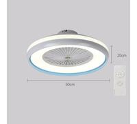 (Blue, 110V) Ceiling Fan with Lighting LED Light 3 Color Temperature Adjustable Wind Speed Remote Control