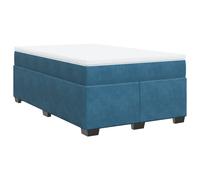 (blue, 120 x 200 cm) vidaXL Box Spring Bed with Mattress Bed Frame Bedroom Bedstead Bed Base Velvet